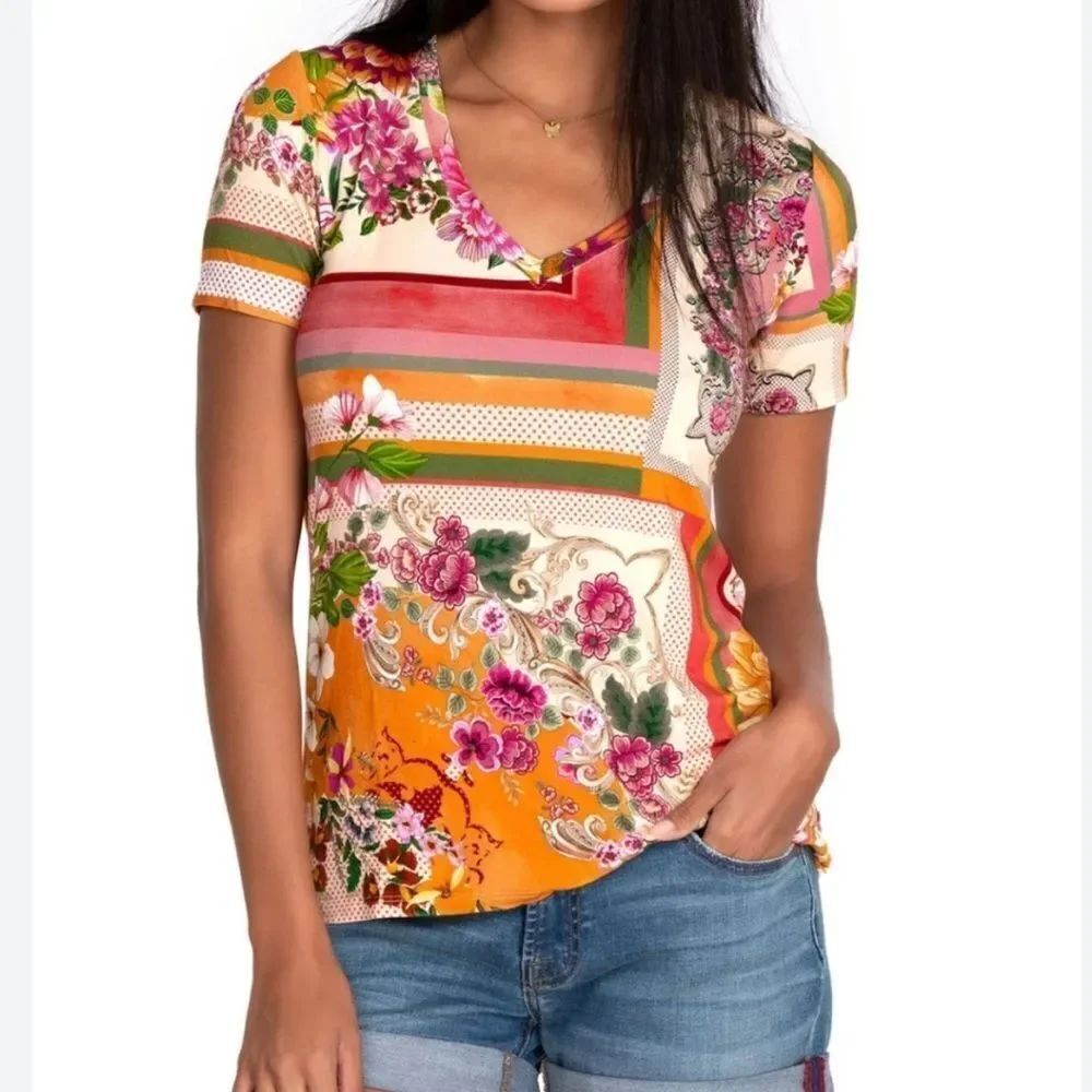 Johnny Was Romantic Bamboo V-Neck Tee